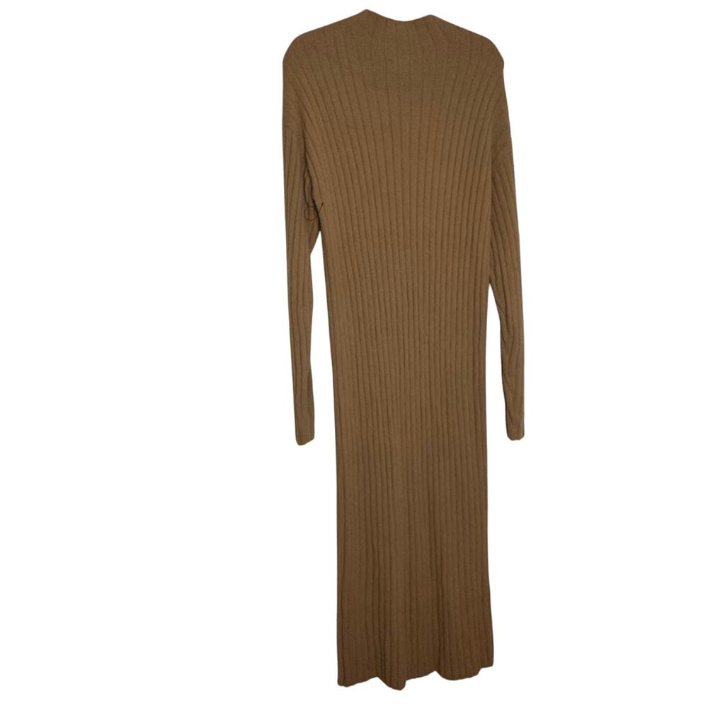 Aerie Ribbed Knit Long Sleeve Sweater Dress Brown Cozy Fall Outfit NWOT Medium - Picture 4 of 6